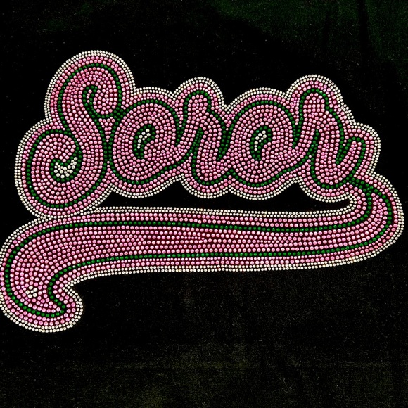 Alpha Kappa Alpha SOROR Rhinestone Bling T-Shirt - Picture 3 of 6